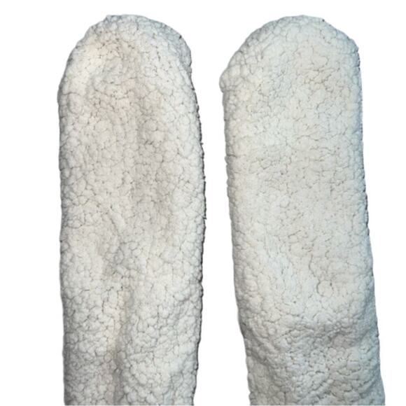 Jane And Bleecker Sherpa Fleece Lined Cable Knit Slipper Socks NWOT NAVY/Gray - Picture 4 of 6